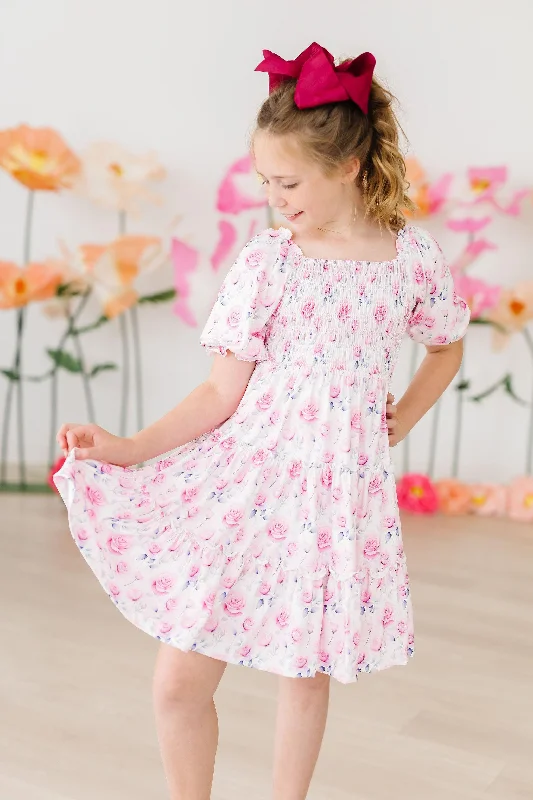 Rose Garden Smocked Ruffle Dress Tunics Fall fleece