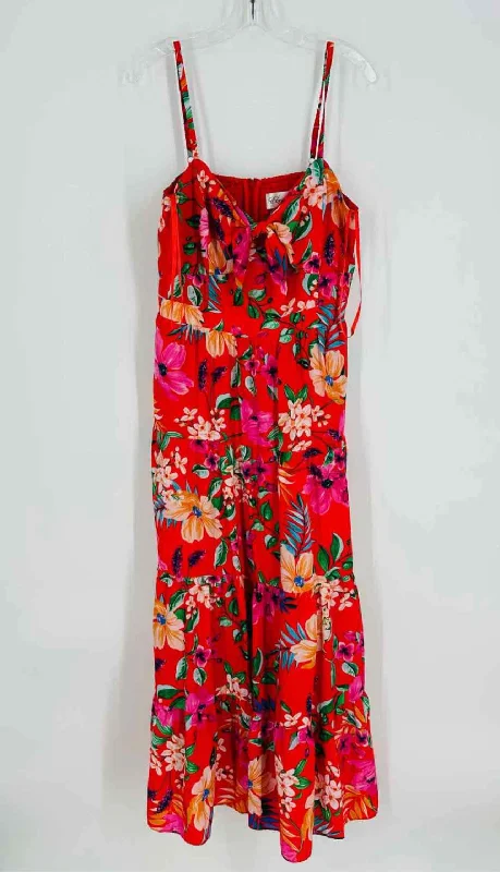 Eliza J Size 14 Red/Multi Floral Tiered Dresses Dress Maxi Tunics Practical durable