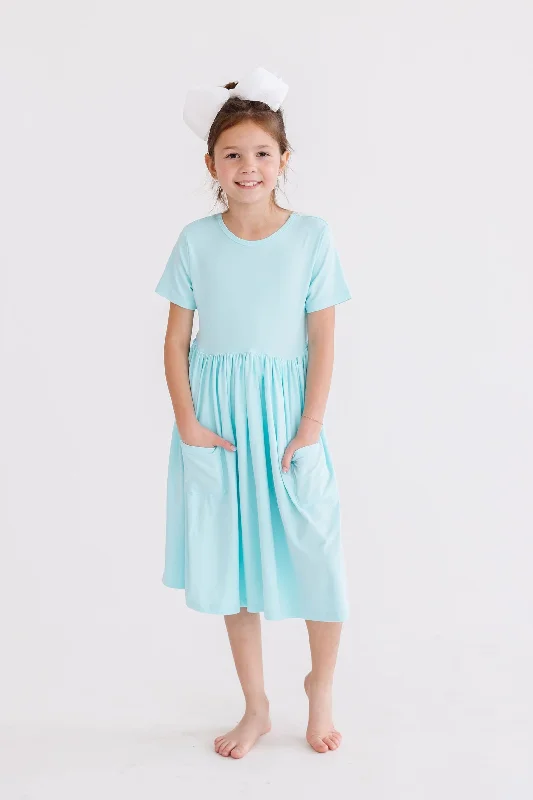 Aqua S/S Pocket Twirl Dress Tunics Spring floral