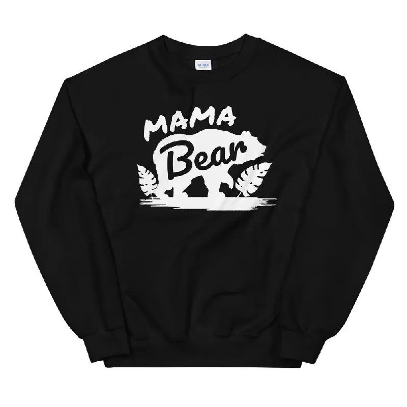Mama Bear, Warm, Soft Feel, Pre-Shrunk Classic Fit Crew Neck Sweatshirt Hoodie with Ribbed Neckline Snug Warm