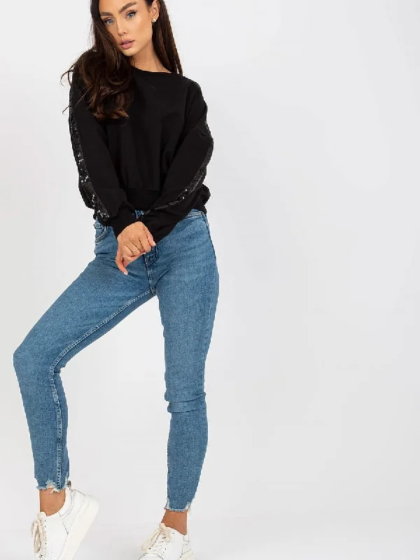 Sweatshirt Rue Paris Hoodie with Tied Waist Feminine Flattering