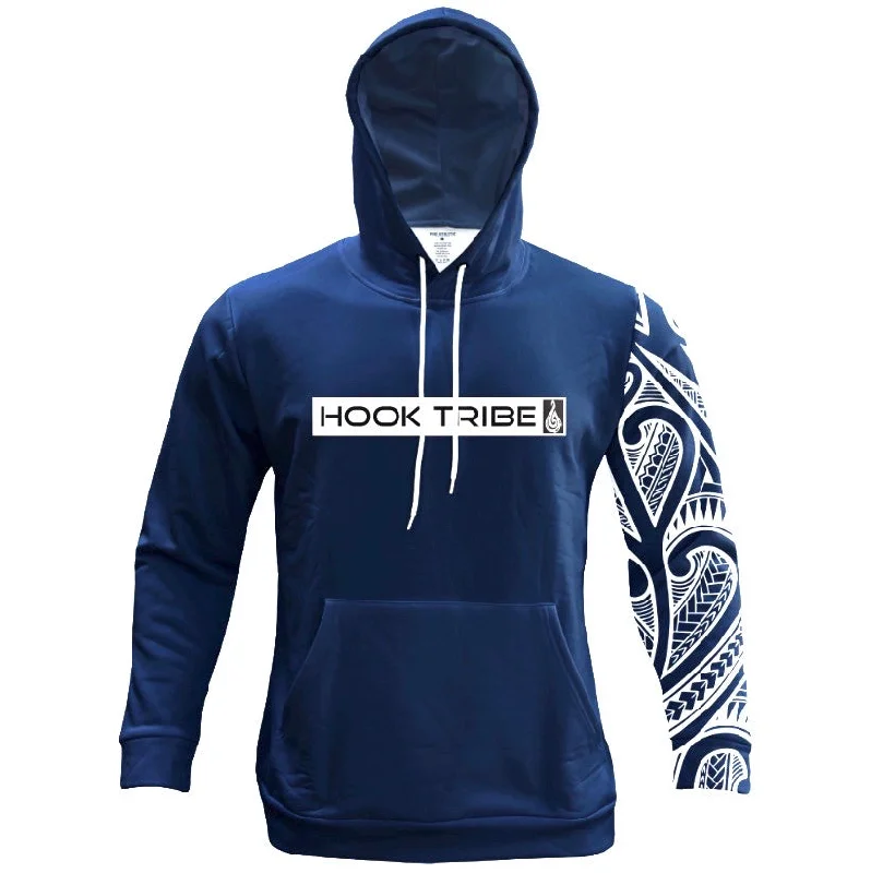 Sleeve Hoodie (Navy/White) Hoodie with V-Neck Classic Versatile
