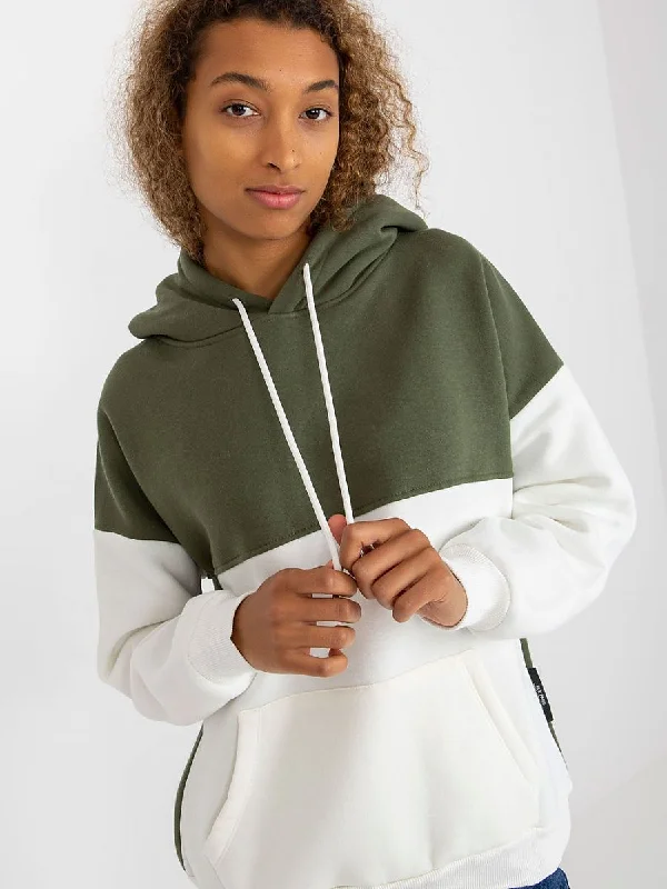 Sweatshirt Rue Paris Hoodie with Button Placket Classic Preppy