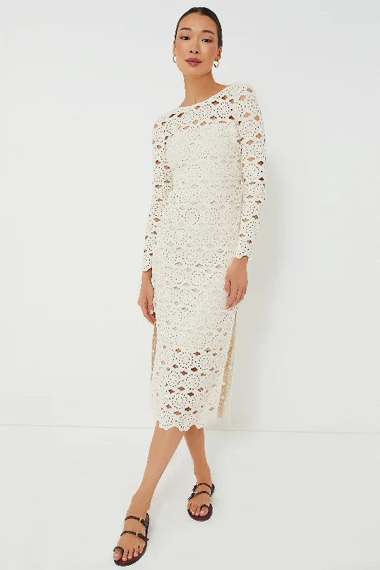 Floral Natural Crochet Marsielle Dress Tunics Party sparkling