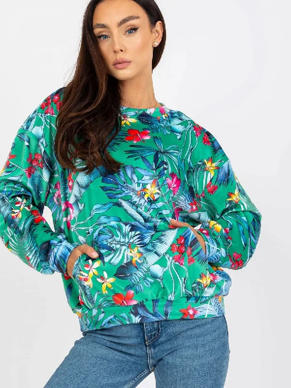 Sweatshirt Rue Paris Hoodie with Drawstring Waist Adjustable Fitted