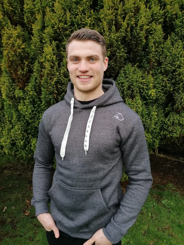 Signature Grey Unisex Hoodie Hoodie with Hem Patch Decorative Personalized