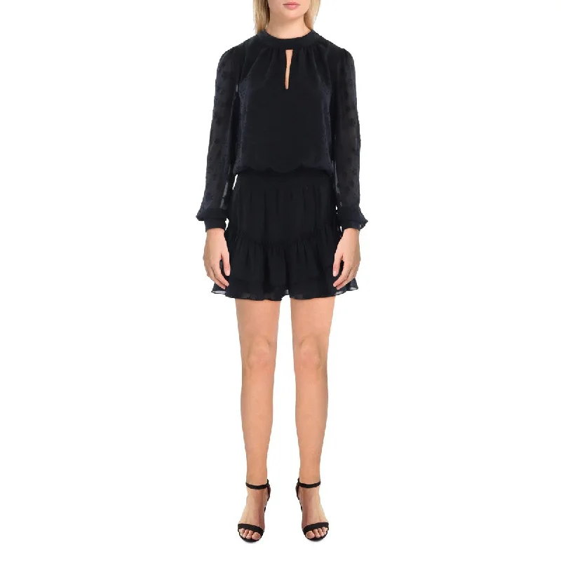Ramy Brook Womens Tiered Smocked Fit & Flare Dress Tunics Stylish modern