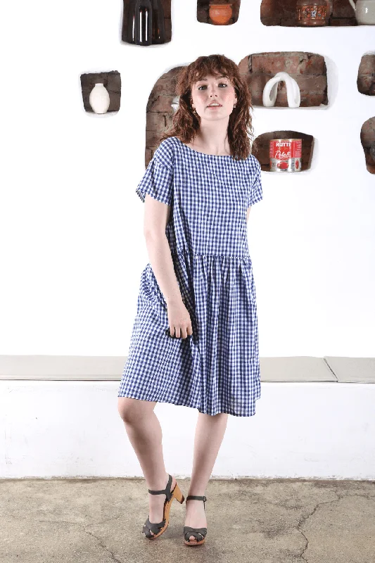 Sunshine Drop Waist Dress Blue in Cotton Tunics Versatile functional