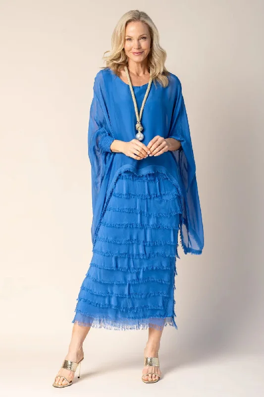 Imagine Fashion - 10IM3862CB Candie Silk Dress Turtleneck Neckline Stylish