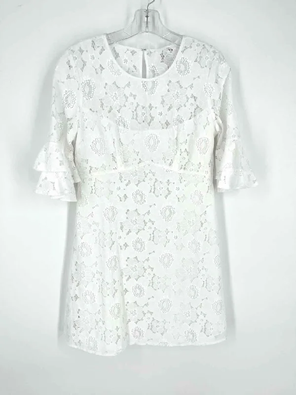 Amanda Uprichard Size M White Floral Lace NEW Designer Dress Tunics Evening elegant