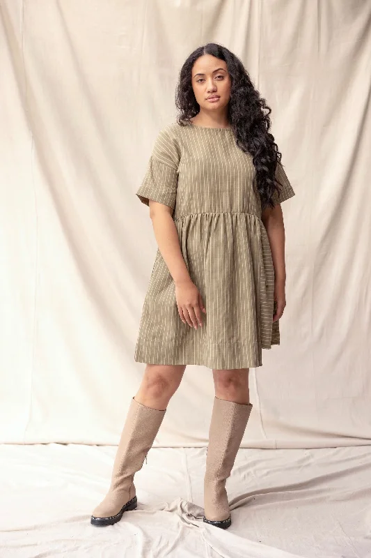 Hobby Dress | Moss Stripe Casual Short Summer