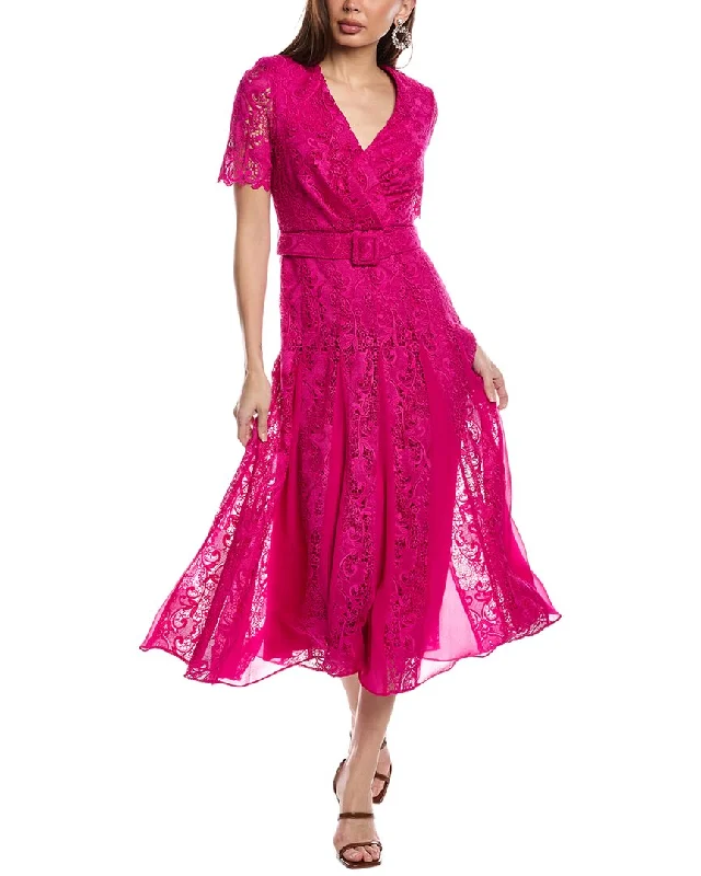 Badgley Mischka Lace A-Line Dress Tunics Trendy modern