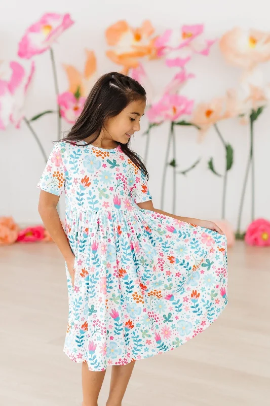 Sunlit Garden S/S Pocket Twirl Dress Tunics Fashionable trendy