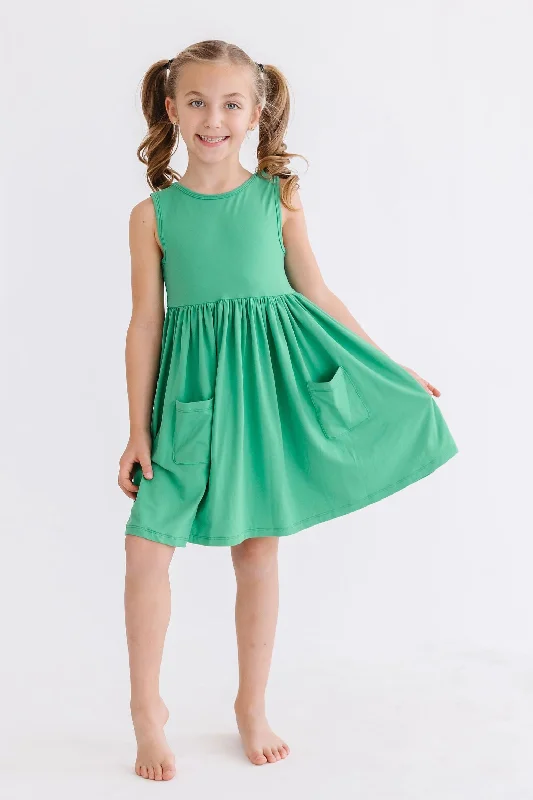 Kelly Green Tank Pocket Twirl Dress Pencil Office Professional