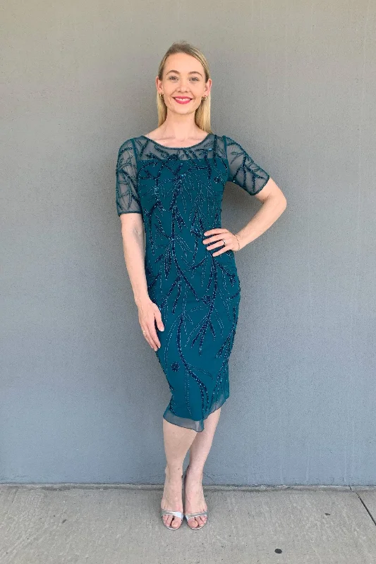 Zaliea - Z0361 Shimmer Shift Dress Tunics Timeless classic