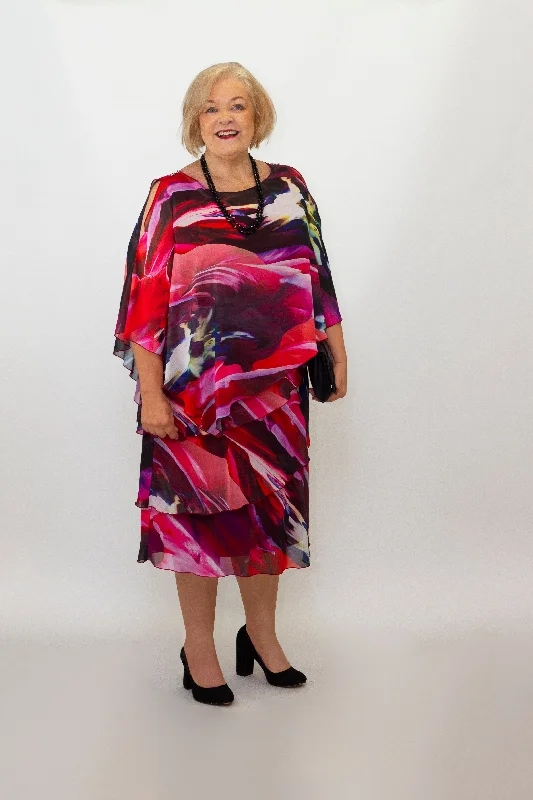 Layla Jones -LJ0398 Cape Dress Tunics Stylish elegant
