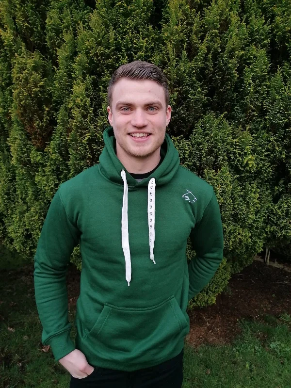 Signature Green Unisex Hoodie Hoodie with Hem Raw Edge Edgy Unfinished
