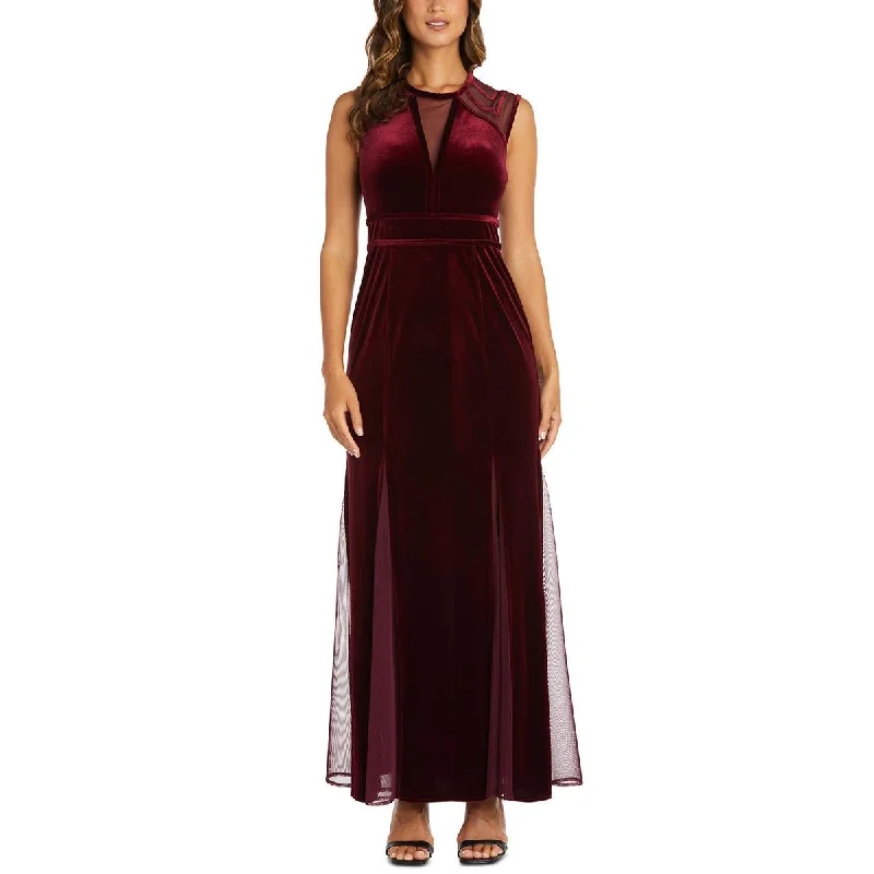 NW Nightway Womens Velvet Long Evening Dress Bodycon Club Sequined
