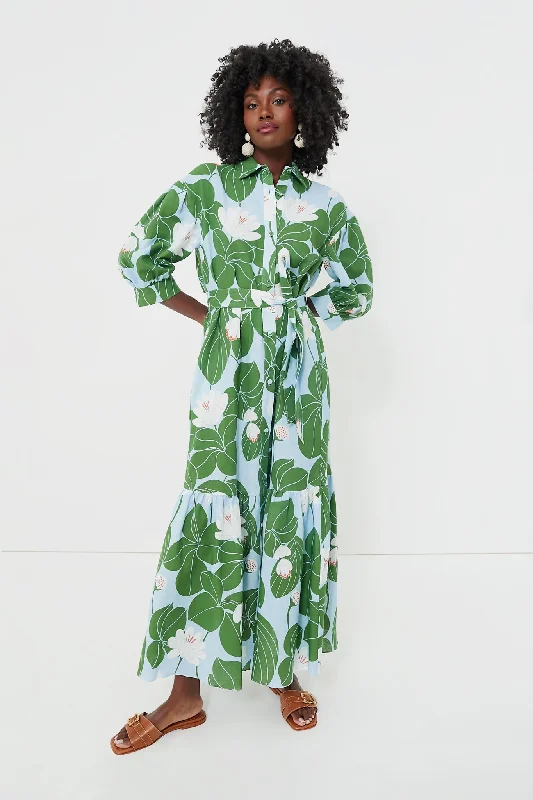 Green Waterlily Bianca Linen Dress Tunics Custom made