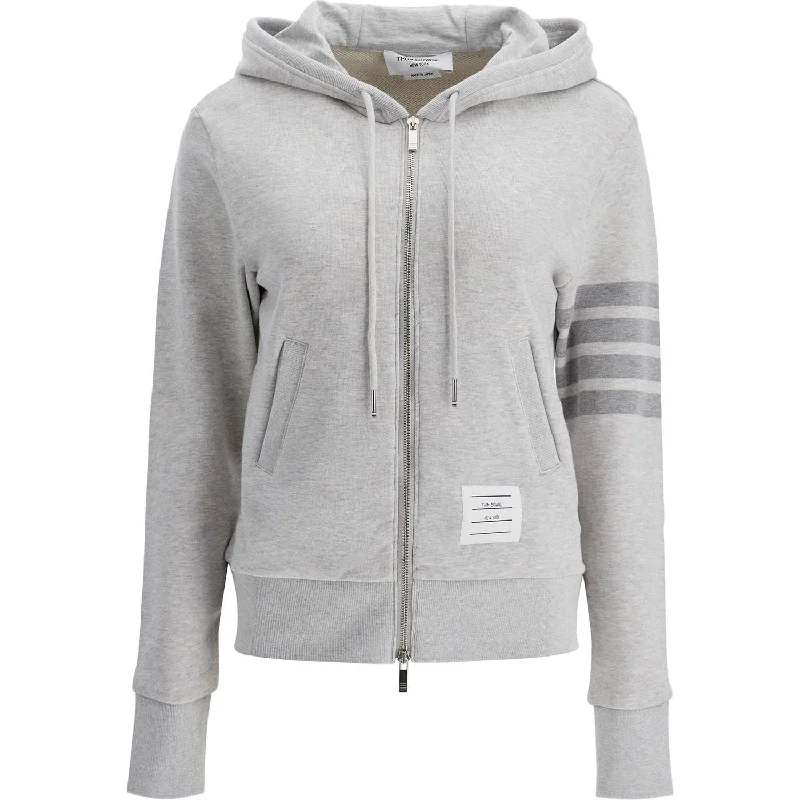 Thom Browne 4-bar hoodie with zipper and Hoodie with Cuffed Sleeves Snug Secure