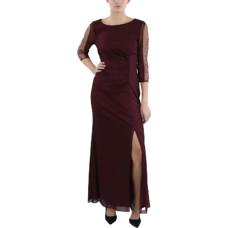 Womens Full Length Embellished Evening Dress Tunics Print Colorful