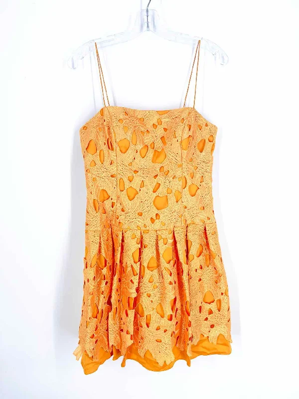 Adrianna Papell Size 6 Goldenrod Floral Cut-Outs Dresses Dress Tunics Sophisticated sleek