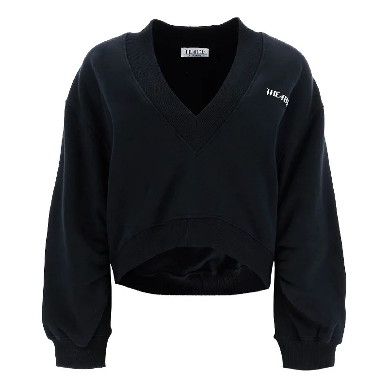 The Attico oversized sweatshirt with deep v-neck Hoodie with Pattern Geometric Abstract