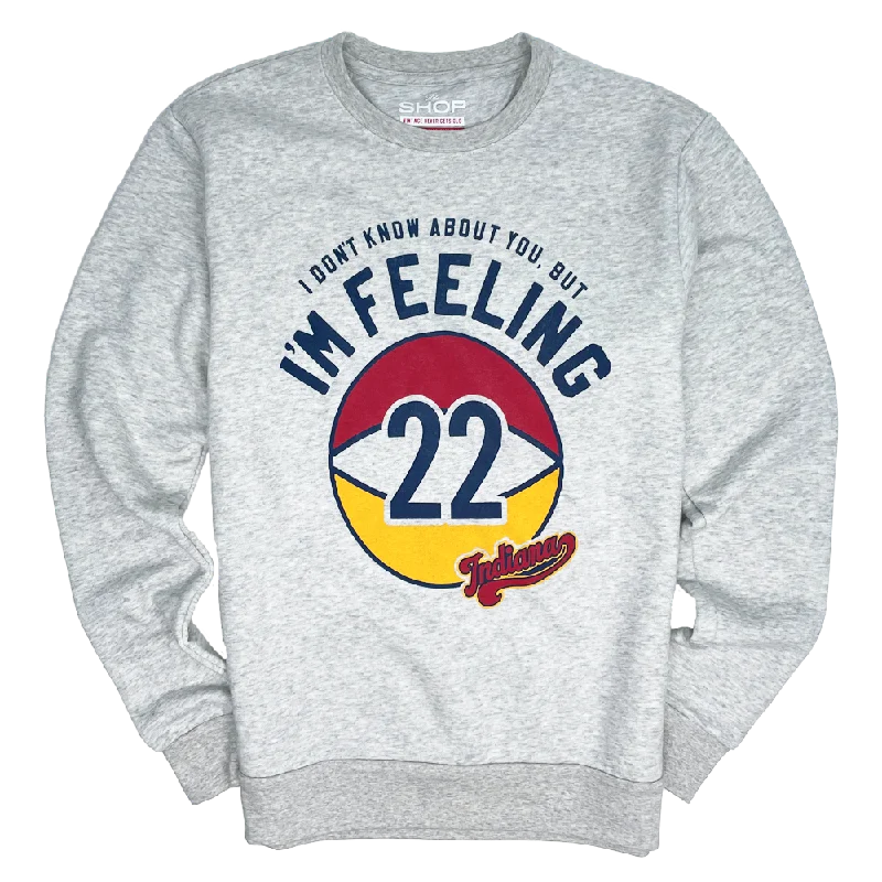 Feeling 22 Indy Women's Pro Basketball Crewneck Sweatshirt Hoodie with Longline Fit Extended Stylish