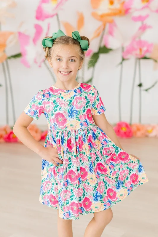Wildflower Wishes S/S Pocket Twirl Dress Tunics Handmade artisanal