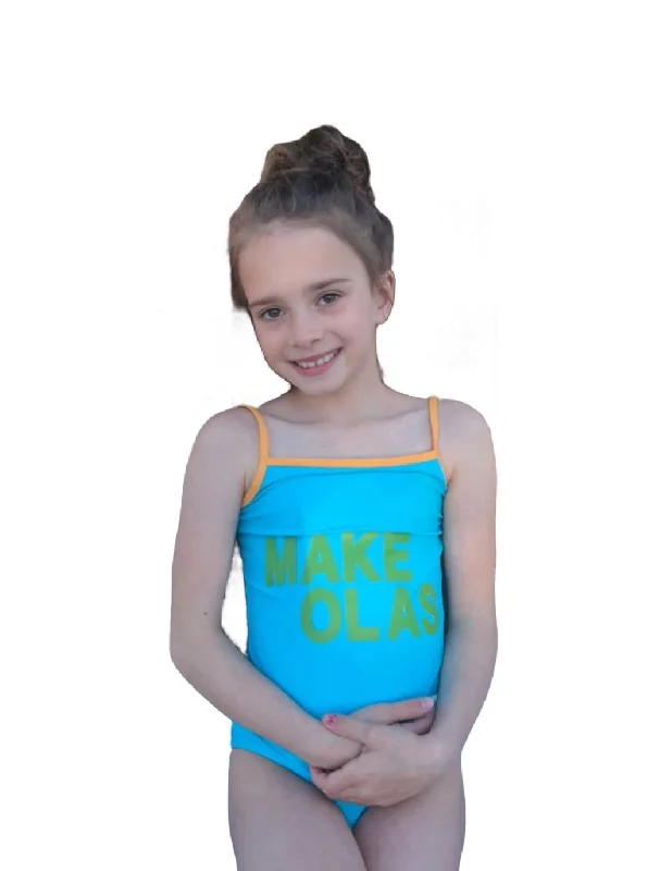 Blue Make Olas Swimsuit Retro Swimwear Style