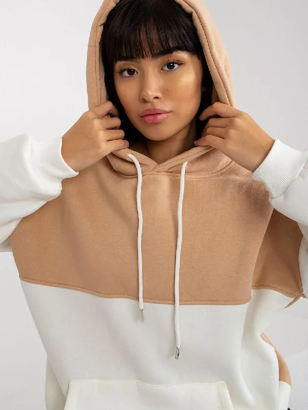 Sweatshirt Rue Paris Hoodie with Zipper Placket Modern Functional