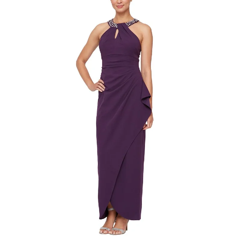 Womens Embellished Halter Evening Dress Tunics Distressed trendy