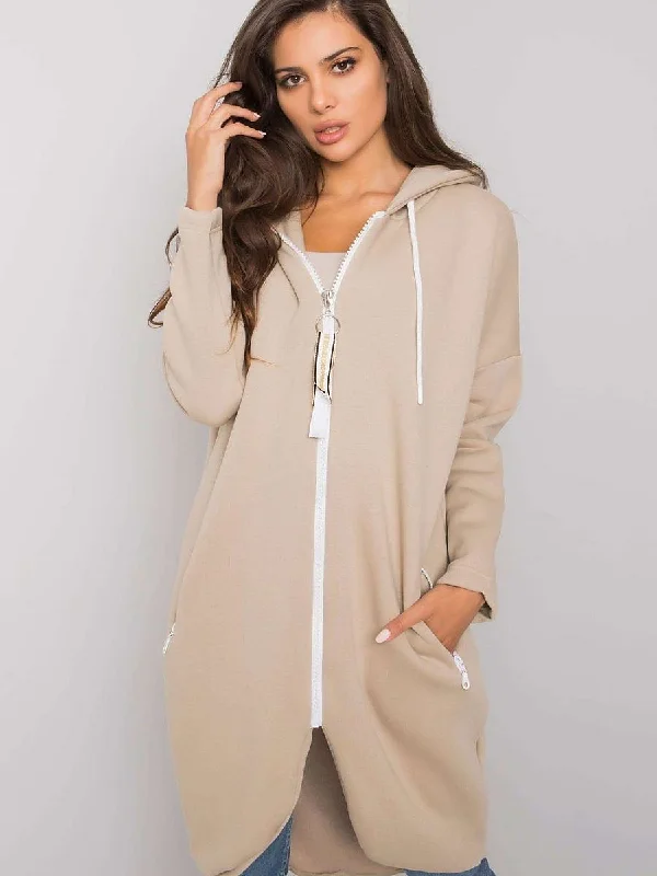 Sweatshirt Relevance Hoodie with Frayed Bohemian Relaxed