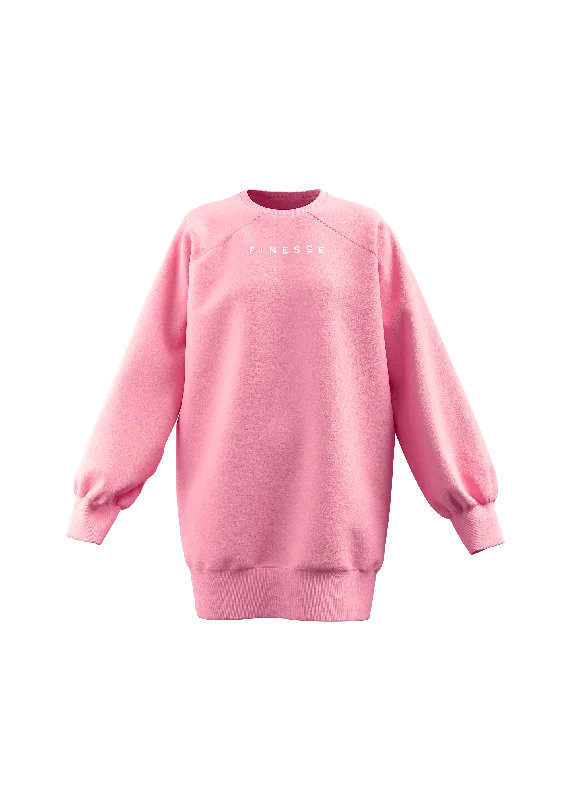Randi Heart Eyes Sweatshirt Dress Hoodie with Elastic Cuffs Stretchable Comfortable