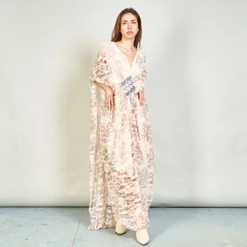 Floral lace maxi kaftan dress wholesale Tunics Practical durable
