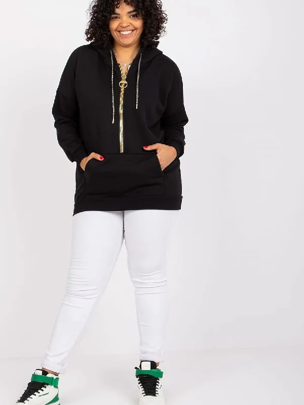 Sweatshirt Relevance Hoodie with Lace Feminine Delicate