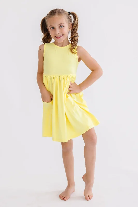 Yellow Tank Pocket Twirl Dress Tunics Stylish elegant