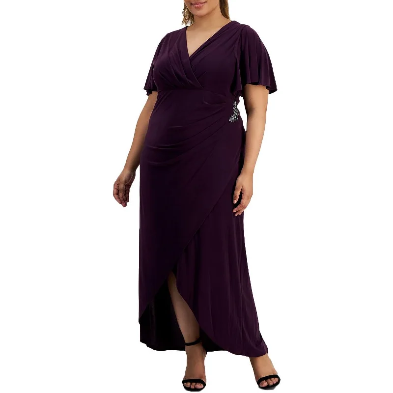 Plus Womens Full Length Embellished Evening Dress Tunics Canvas sturdy