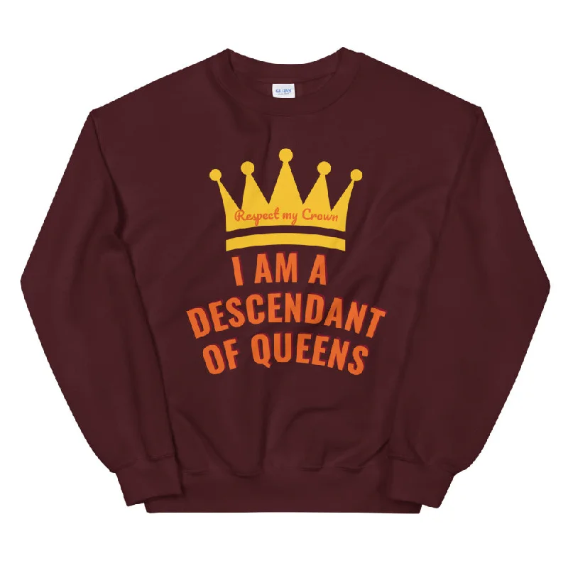 Queen Unisex Sweatshirt Hoodie with Hem Embroidery Detailed Premium