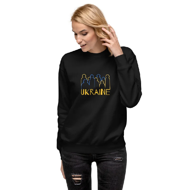 Ukraine Crowd Unisex Premium Sweatshirt Hoodie with Velcro Closure Adjustable Secure Ukraine Crowd Unisex Premium Sweatshirt Hoodie with Velcro Closure Adjustable Secure