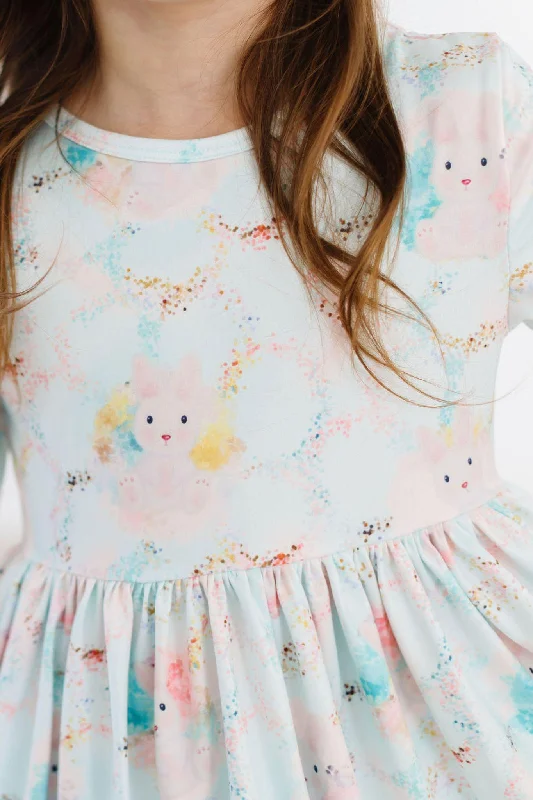 Bunny Dreams 3/4 Sleeve Pocket Twirl Dress Tunics Custom made