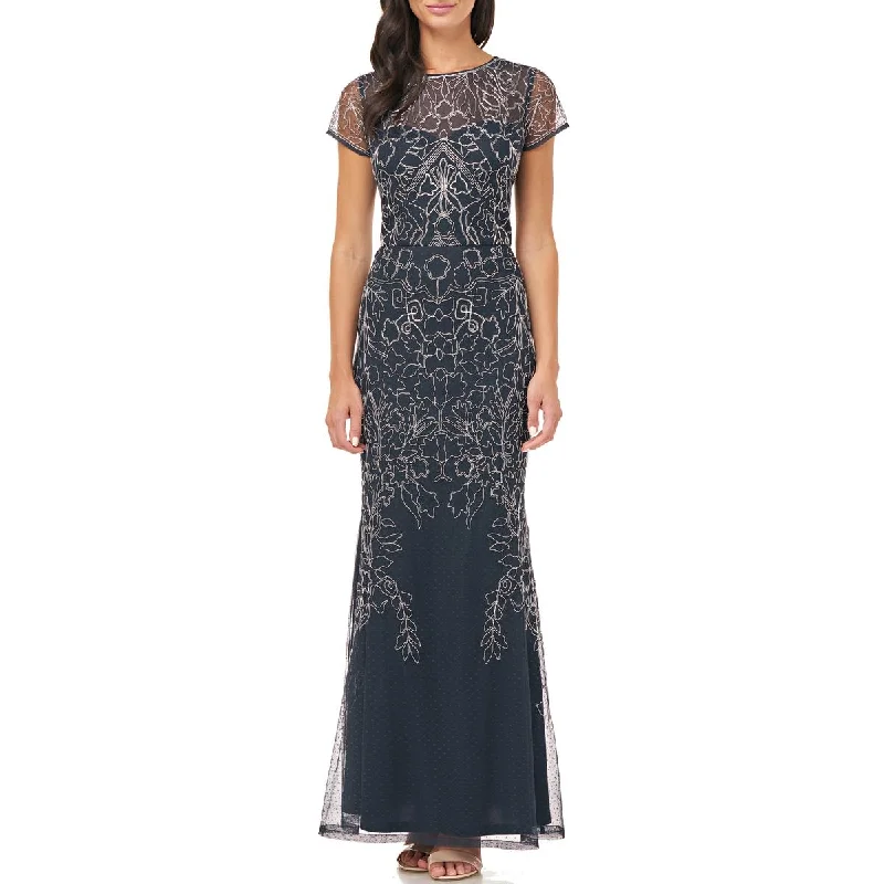 JS Collections Womens Polka Dot Mesh Evening Dress Tunics Brand named