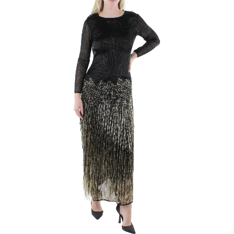 Mac Duggal Womens Beaded Fringe Evening Dress Tunics Sale discount