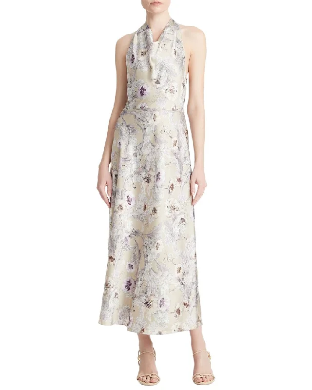 Vince Wild Flower Cowl Neck Halter Dress Tunics Trousers formal