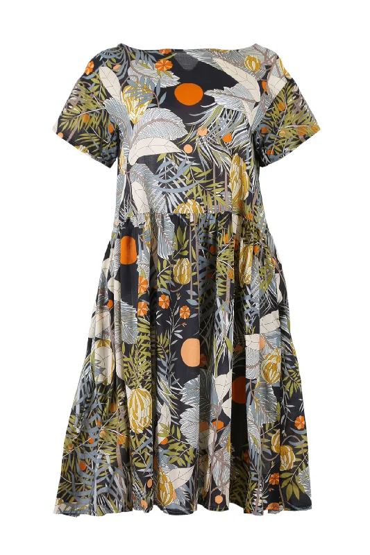 Blue Mountains Drop Waist Dress Black in Cotton Tunics Sale discount