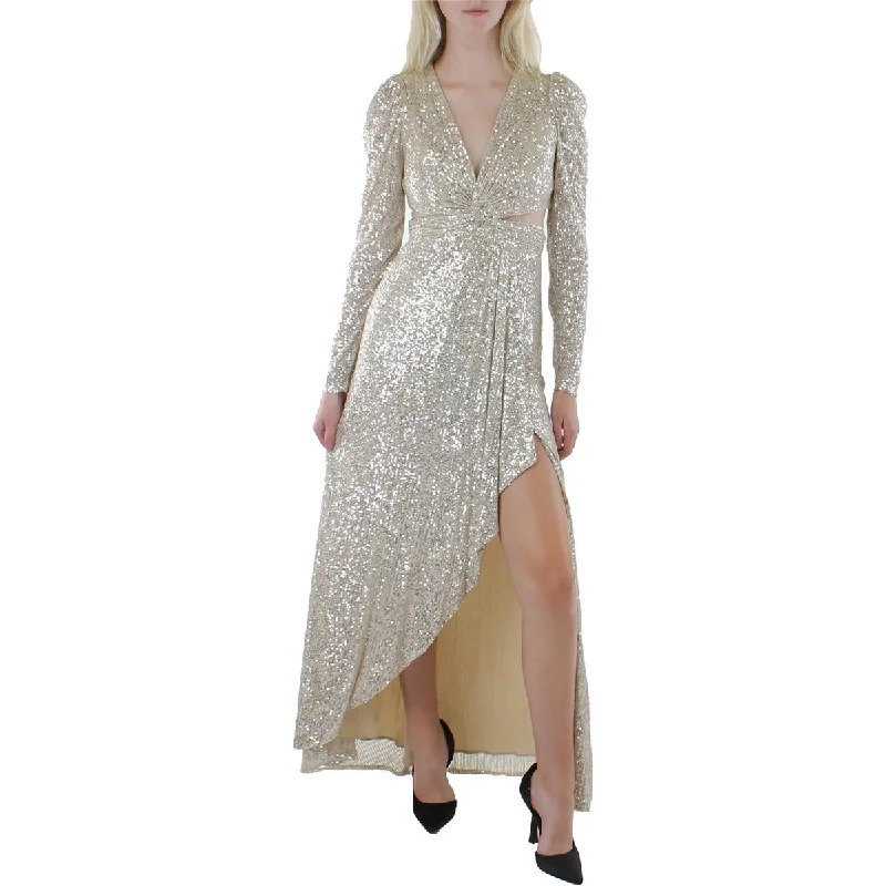 Ieena for Mac Duggal Womens Cut-Out Sequined Evening Dress Tunics Bestseller popular