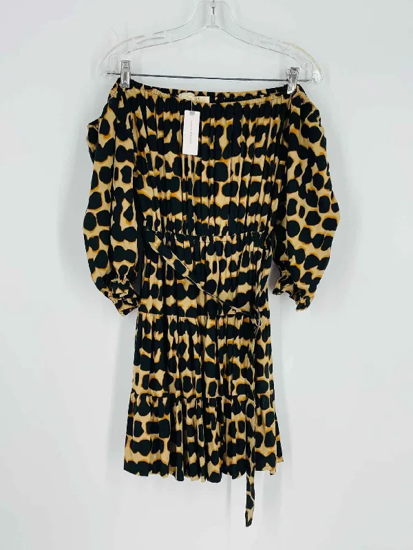 Beachgold Size M Bk/Br/Or Print Belted NEW Dresses Dress Turtleneck Warm Winter