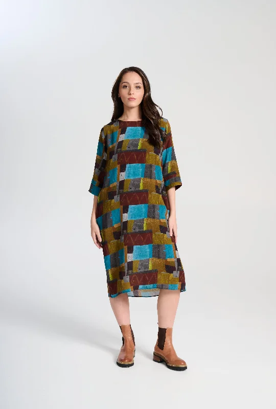 Kismet Sencillo Dress Azure in Viscose Tunics Hiking breathable