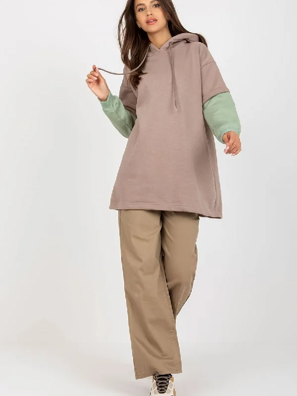 Sweatshirt Rue Paris Hoodie with Contrast Stitching Detailed Premium