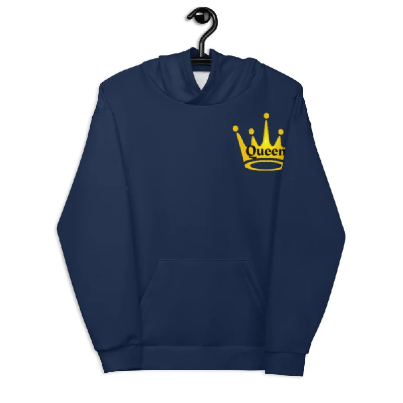 Queen Unisex Hoodie Hoodie with Double Zipper Versatile Adjustable